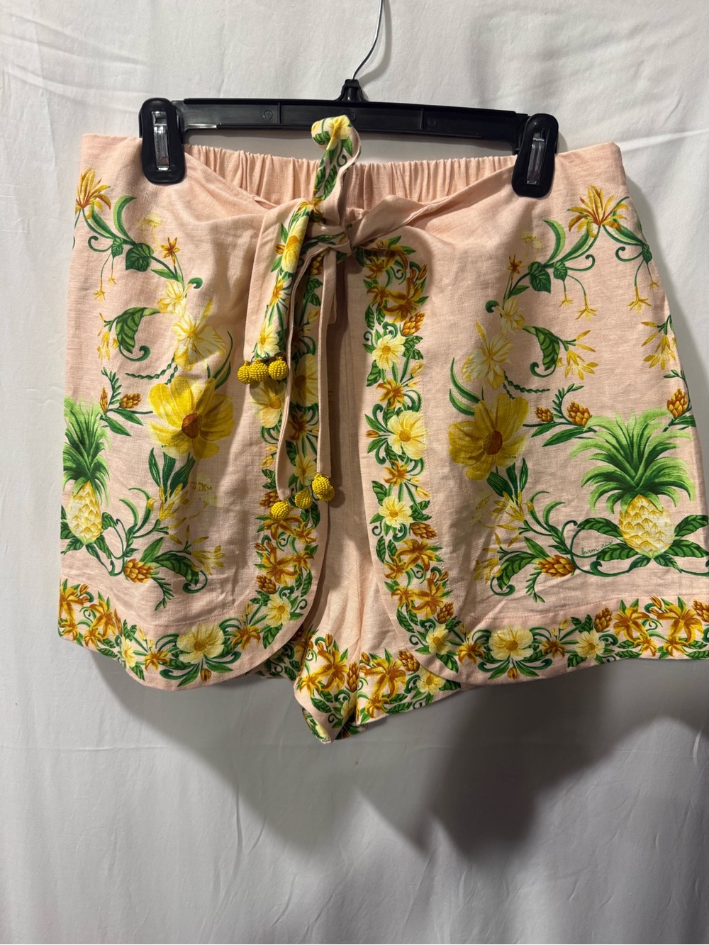 FARM Rio Pink Tropical Pineapple Drawstring Bermudas